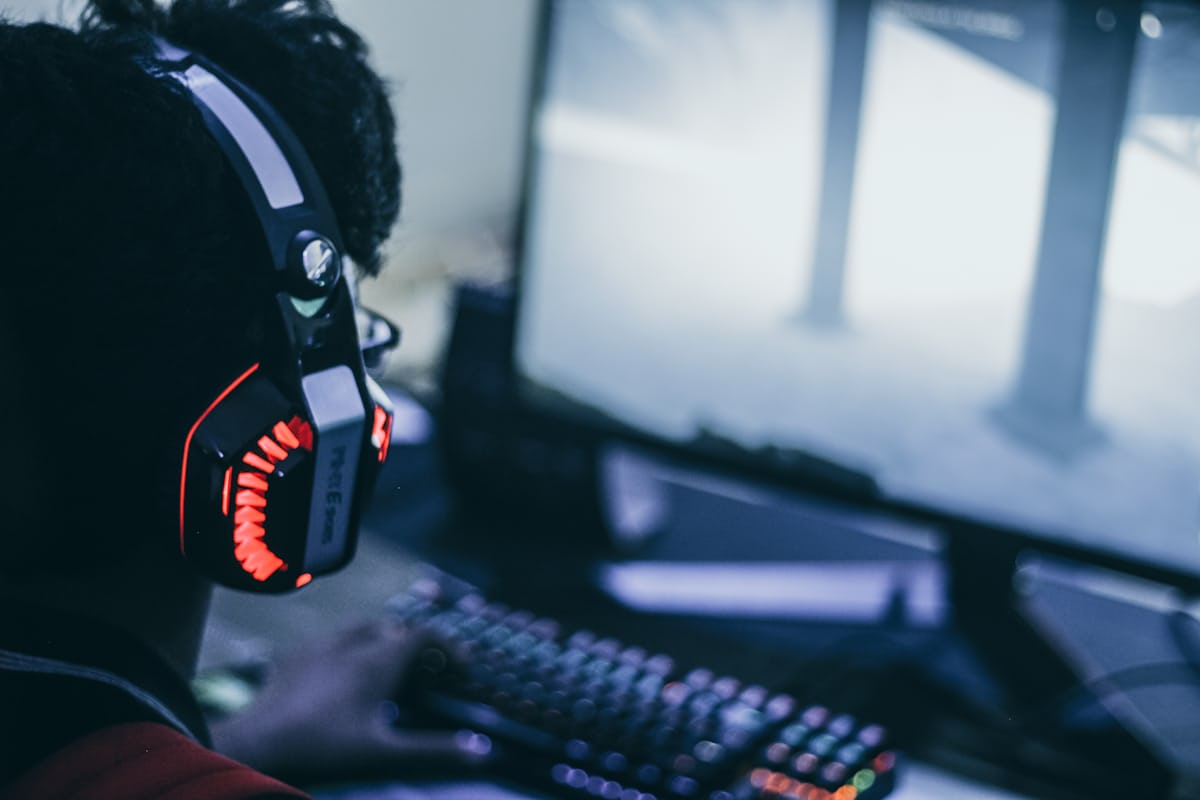 Competitive gaming stage with audience