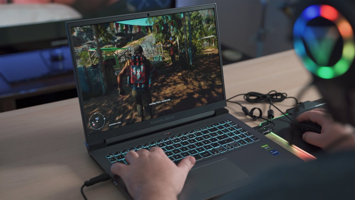 Exhibition hall showcasing mobile game demos