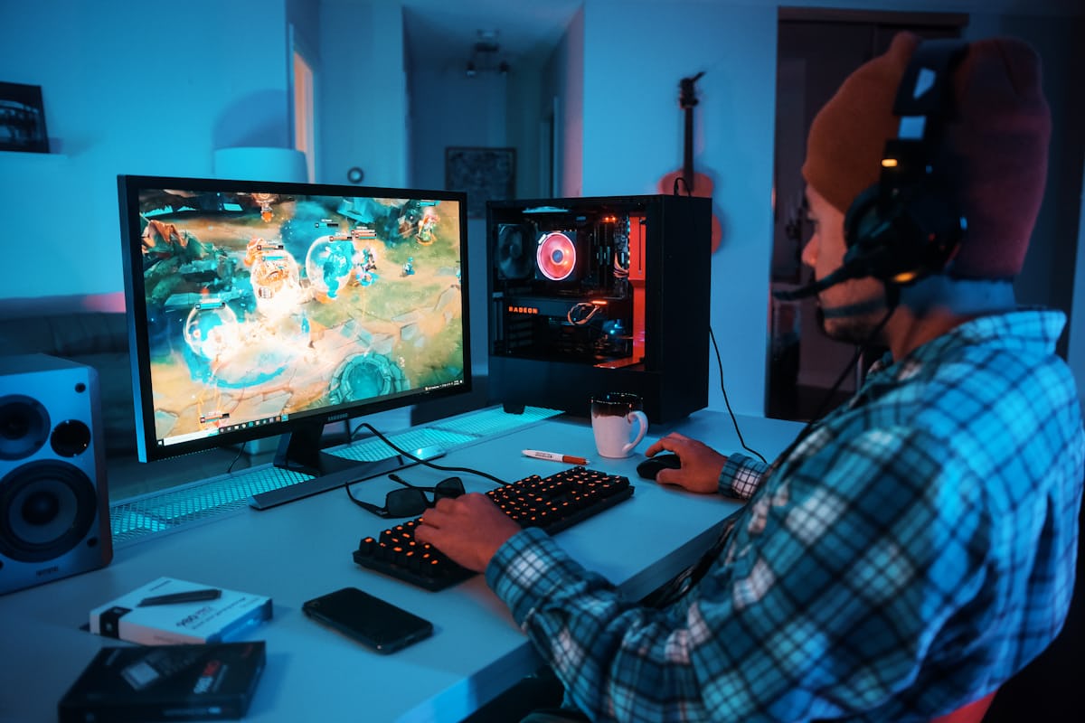 Screenshot-style image of a colourful video game scene